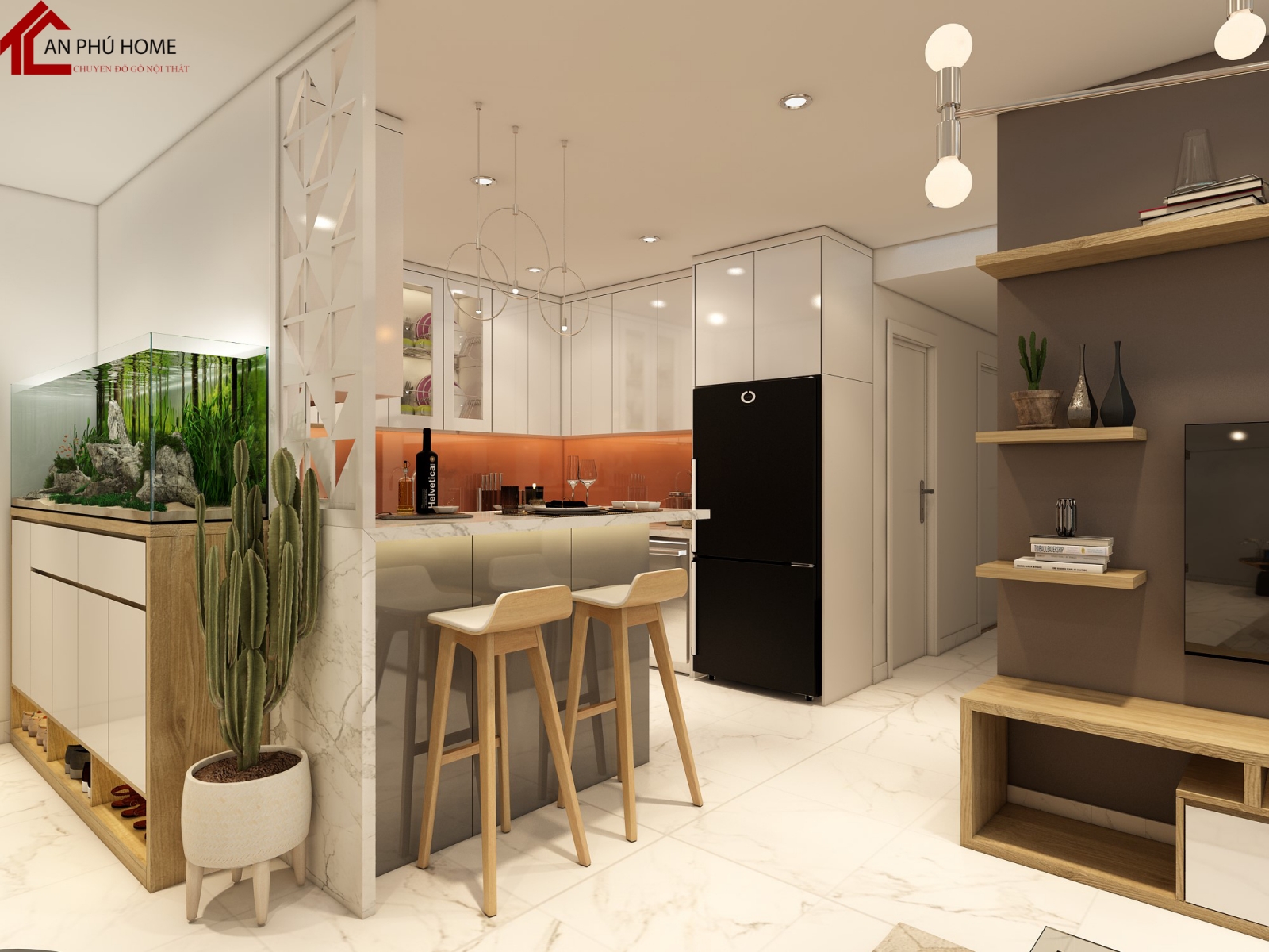 những mẫu tủ bếp acrylic đẹp